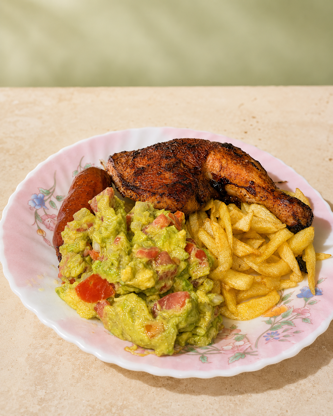 Kenyan chicken plate with a carbohydrate and vegetables